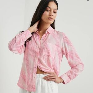 Rails Josephine Reef Luxury Pink Button Down Shirt Size M